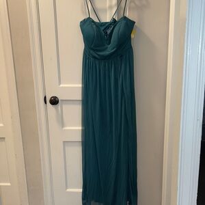 Azazie Elegant Teal Maxi Dress